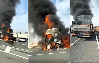 Malatya-Elazığ Karayolu'nda Tır Yangını: Ön Kupa Küle Döndü