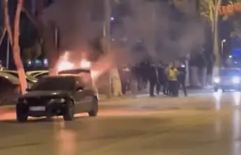 Seyir Halindeki Araç Alev Topuna Döndü!