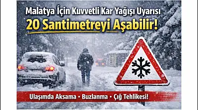 Malatya İçin Kuvvetli Kar Yağışı Uyarısı: 20 Santimetreyi Aşabilir