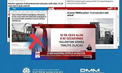 DMM, '12 yıl ceza alan biri 9 ay hapis yatıp çıkacak' iddiası doğru değil