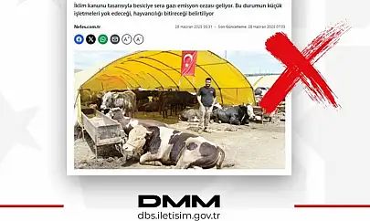 DMM: İklim Kanunu Tasarısı ile hayvancılığın bitirileceği iddiları gerçeği yansıtmıyor