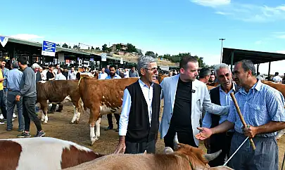Maginder Başkanı Karademir'den hayvan pazarına bayram ziyareti.