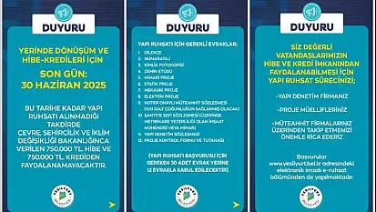 Yerinde Dönüşüm Ve Hibe-Kredileri İçin Son Gün 30 Haziran 2025