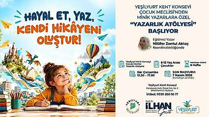 Yeşilyurt'ta Çocuklar İçin Yazarlık Atölyesi Başlıyor! Son Başvuru 7 Kasım
