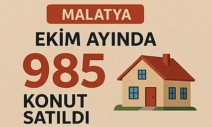 Malatya'da Ekim ayında 985 konut satıldı.