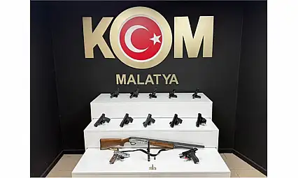 Malatya'da Ruhsatsız Silah Operasyonu: 12 Tabanca ve 1 Tüfek Ele Geçirildi