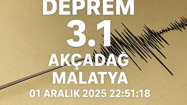 Akçadağ'da 3.1 Büyüklüğünde Deprem
