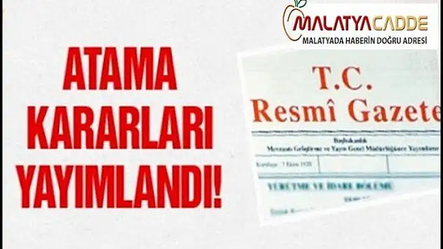 Atama kararları Resmi Gazete'de yayımlandı