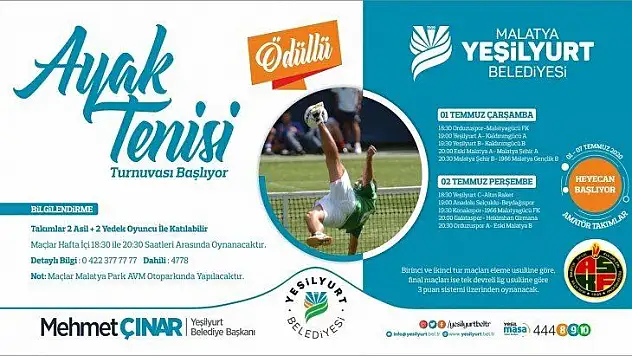 Ayak tenisi fikstür çekimi yapıldı