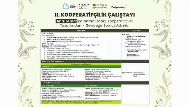 Ayvalık'ta 3. Kooperatifçilik Çalıştayı Başlıyor
