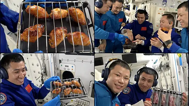 Çin Uzay İstasyonu'nda İlk Uzay Barbeküsü: Taikonotlar Tavuk Kanadı Pişirdi