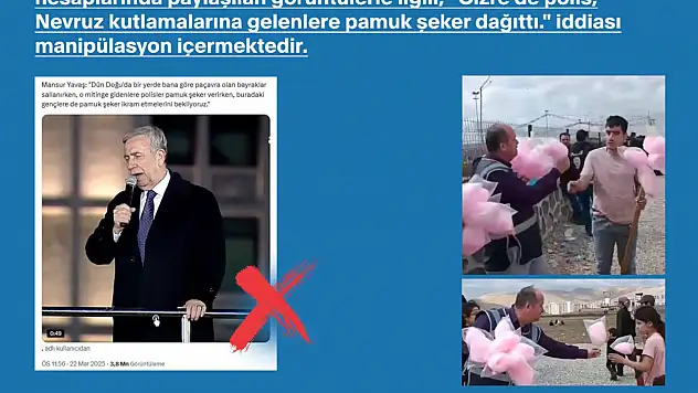 Cizre'de pamuk şeker dağıtan polisle ilgili açıklama