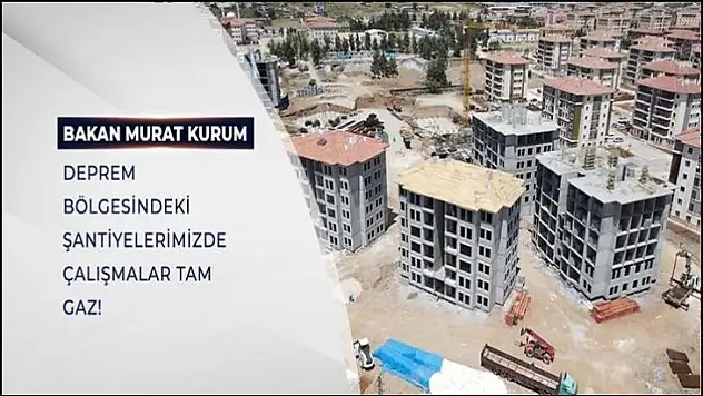 Deprem bölgesindeki şantiyelerimizde çalışmalar tam gaz.