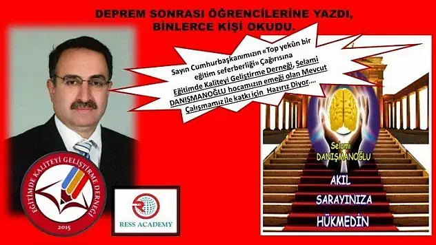 Deprem Sonrası Öğrencilerine Yazdı, Binlerce Kişi Okudu.