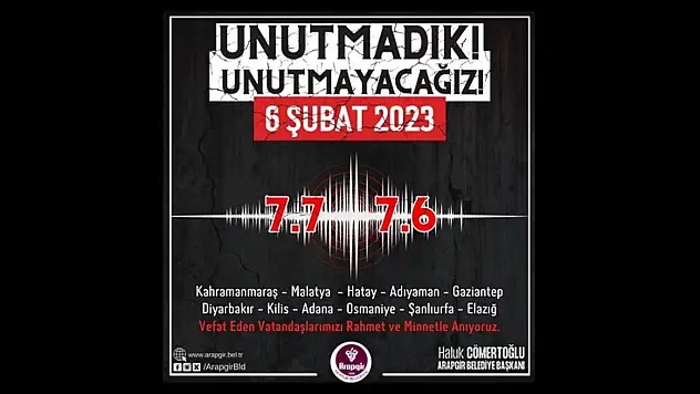 Depremlerinin yıl dönümü dolayısıyla bir anma mesajı yayınladı
