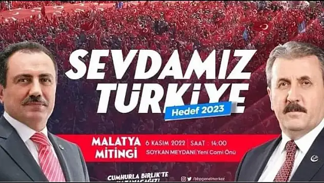 Destici ilk büyük mitingini Malatya'da yapacak