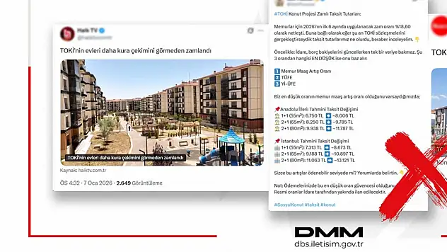 Dezenformasyonla Mücadele Merkezi: Sosyal Konut Şartları Değişmedi