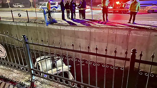 Direksiyon Hakimiyetini Kaybeden Sürücü Sulama Kanalına Uçtu