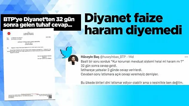 Diyanet faize haram diyemedi.