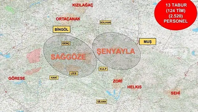 Diyarbakır-Bingöl-Muş İllerinde Eren Şenyayla-Sağgöze Operasyonu Başlatıldı