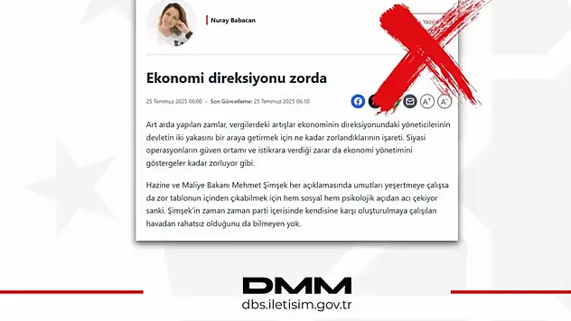 DMM'den 'Ekonomi Direksiyonu Zorda' iddialarına yalanlama