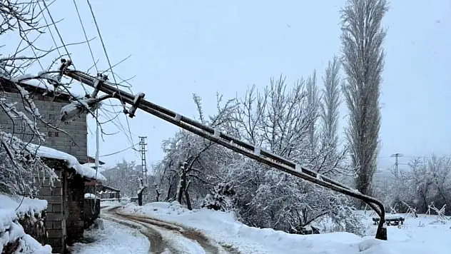 Doğanşehir'de Kar ve Tipi Elektrik Direğini Devirdi