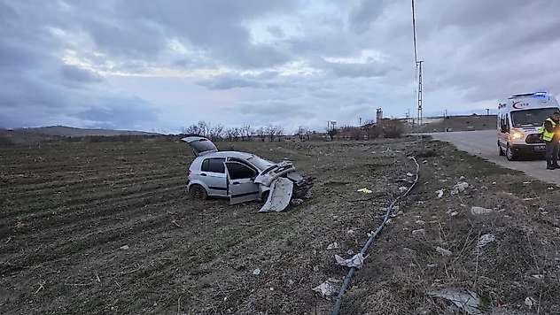 Doğanşehir'de Kontrolden Çıkan Otomobil Takla Attı