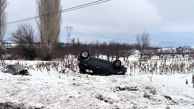 Doğanşehir'de Kuş Sürüsünden Kaçan Otomobil Takla Attı: 1 Yaralı