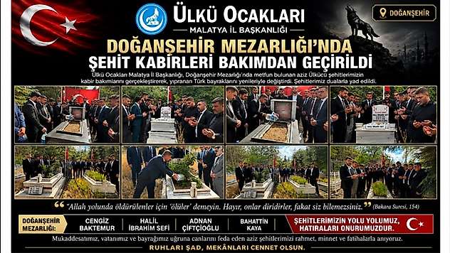 Doğanşehir Mezarlığı'nda Şehit Kabirleri Bakımdan Geçirildi