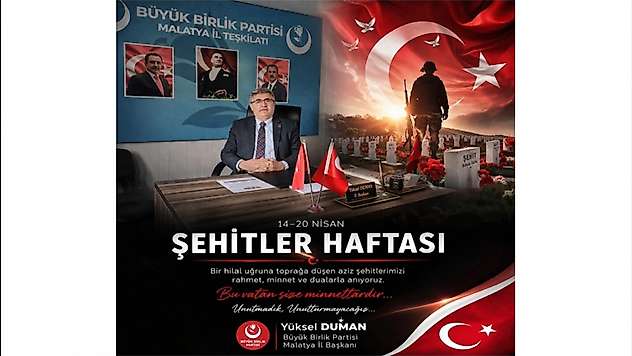 Duman: Şehitlerimiz Milletimizin Baş Tacıdır