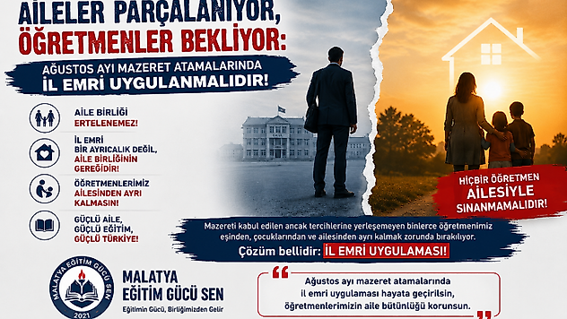 Eğitim Gücü Sen'den İl Emri Çağrısı: 'Aile Birliği Ertelenemez'