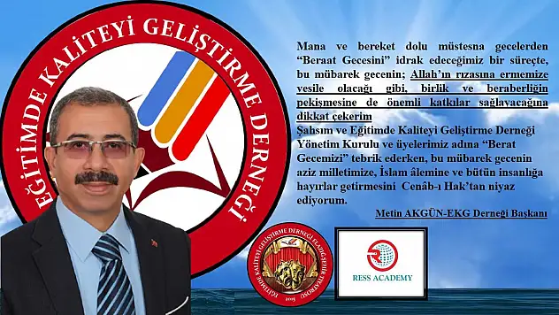 EKG Derneği Başkanı Akgün'ün, Beraat Gecesi Mesajı