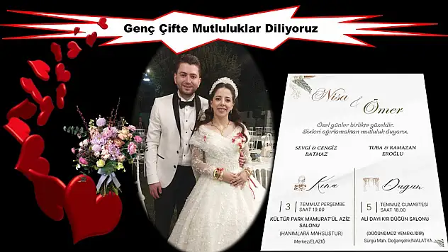 Genç Çifte Mutluluklar Diliyoruz