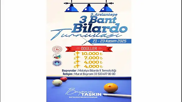 Gençler Bilardo Masasında Buluşuyor: Arslantepe 3 Bant Turnuvası Kayıtları Açıldı