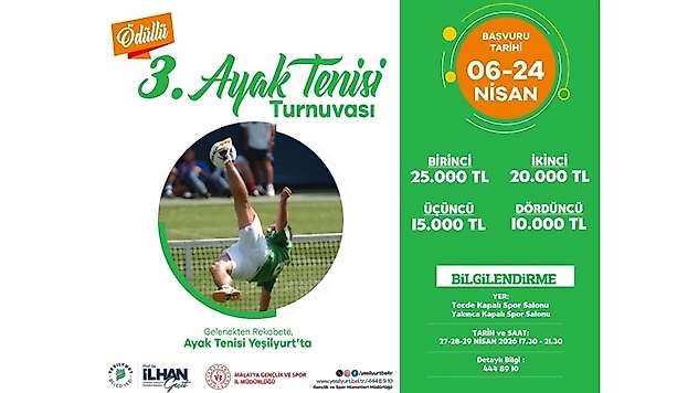 Gençler Sahaya! Yeşilyurt'ta 3. Ayak Tenisi Turnuvası İçin Geri Sayım