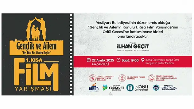 Gençlik ve Ailem Temalı 1. Kısa Film Yarışmasının Ödül Töreni Bugün Yapılacak