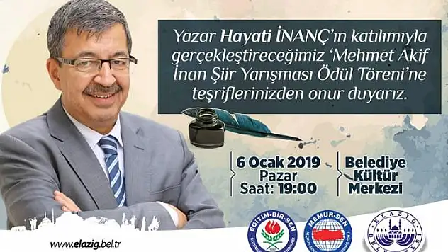 Hayati İnanç Elazığ'da