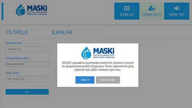 MASKİ, Elektronik Eksiltme Sistemiyle Alımlara Başladı