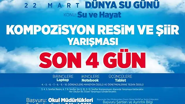 'Su Ve Hayat' Konulu yarışmanın Son Başvuru Tarihi 8 Mart
