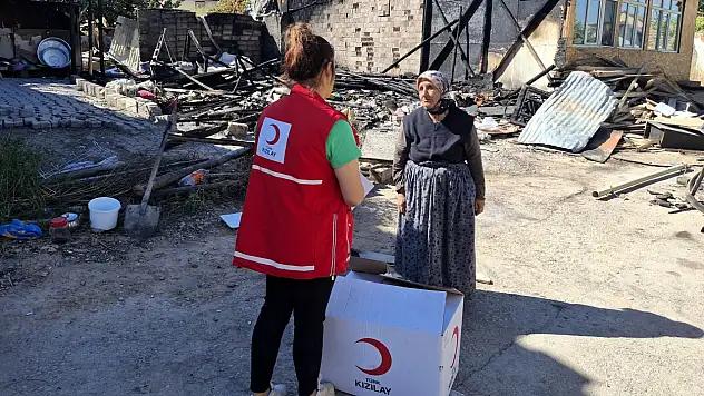 Kızılay'dan Yangın Mağduruna Destek Ziyareti