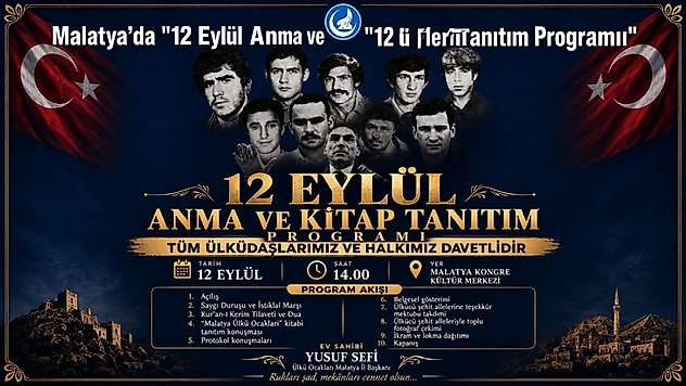 Malatya'da '12 Eylül Anma ve Kitap Tanıtım Programı' Düzenlenecek
