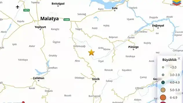 Malatya da 4.0'lık depremle sallandı