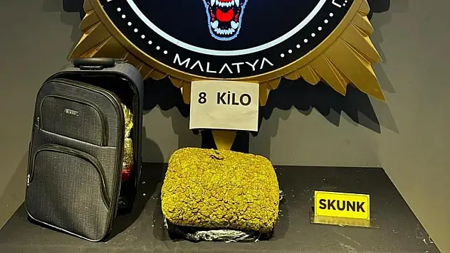 Malatya'da 8 kilogram uyuşturucu madde ele geçirildi