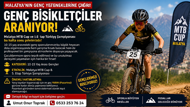 Malatya'da Genç Pedallar Şampiyonaya Hazırlanıyor: Kayıtlar Yarın Sona Eriyor