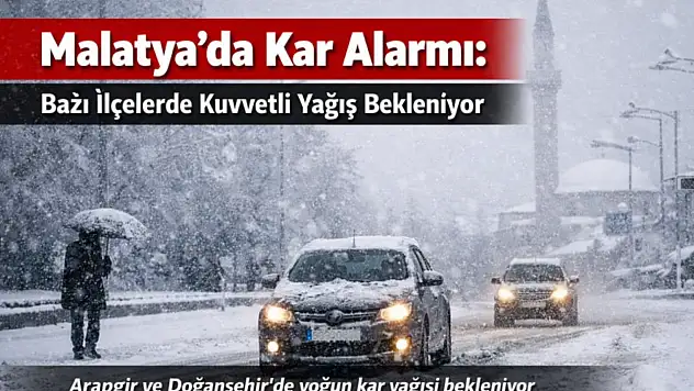 Malatya'da Kar Alarmı: Bazı İlçelerde Kuvvetli Yağış Bekleniyor