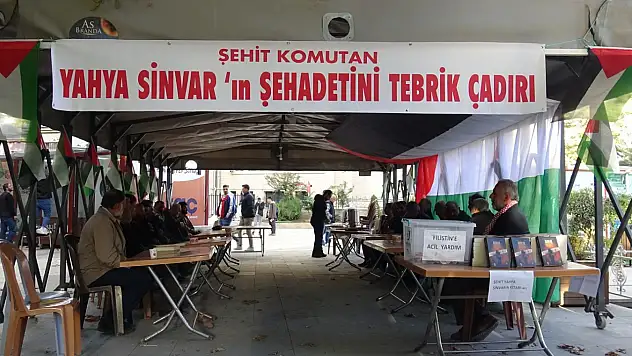 Malatya'da Yahya Sinvar'ın şehadetini tebrik çadırına yoğun ilgi