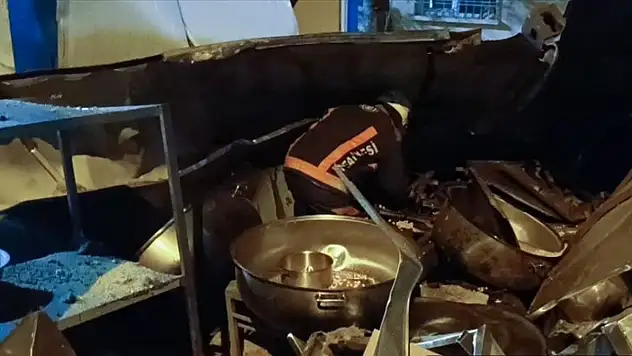 Malatya'da yemek pişirilen konteynerde tüp patladı
