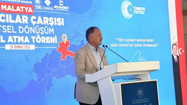 Malatya'da Yerinde Dönüşümün İlk Kazması Bakırcılar Çarşısı İçin Vuruldu