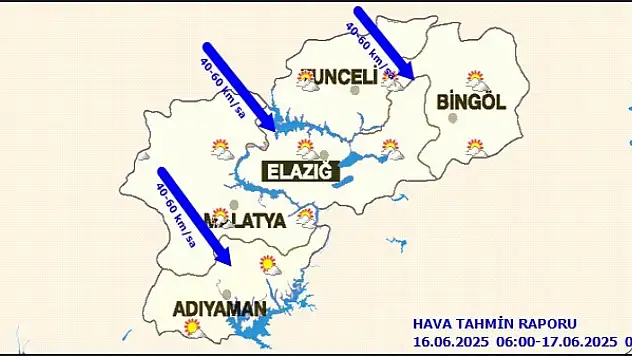Malatya,Elazığ,Bingöl,Adıyaman ve Tunceli'de Hava Durumu
