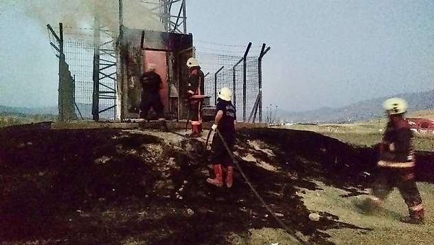 Malatya-Elazığ Yolundaki Baz İstasyonunda Yangın